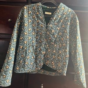 Universal Thread Green Tiny Floral Quilted Jacket